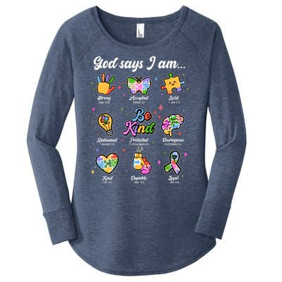 Autism Awareness God Says I Am Women's Perfect Tri Tunic Long Sleeve Shirt