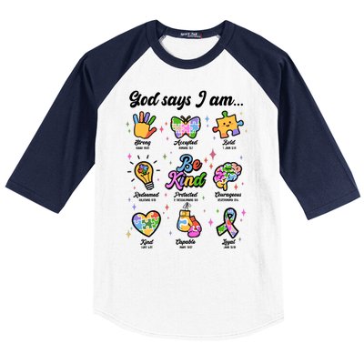 Autism Awareness God Says I Am Baseball Sleeve Shirt