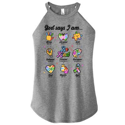 Autism Awareness God Says I Am Women's Perfect Tri Rocker Tank