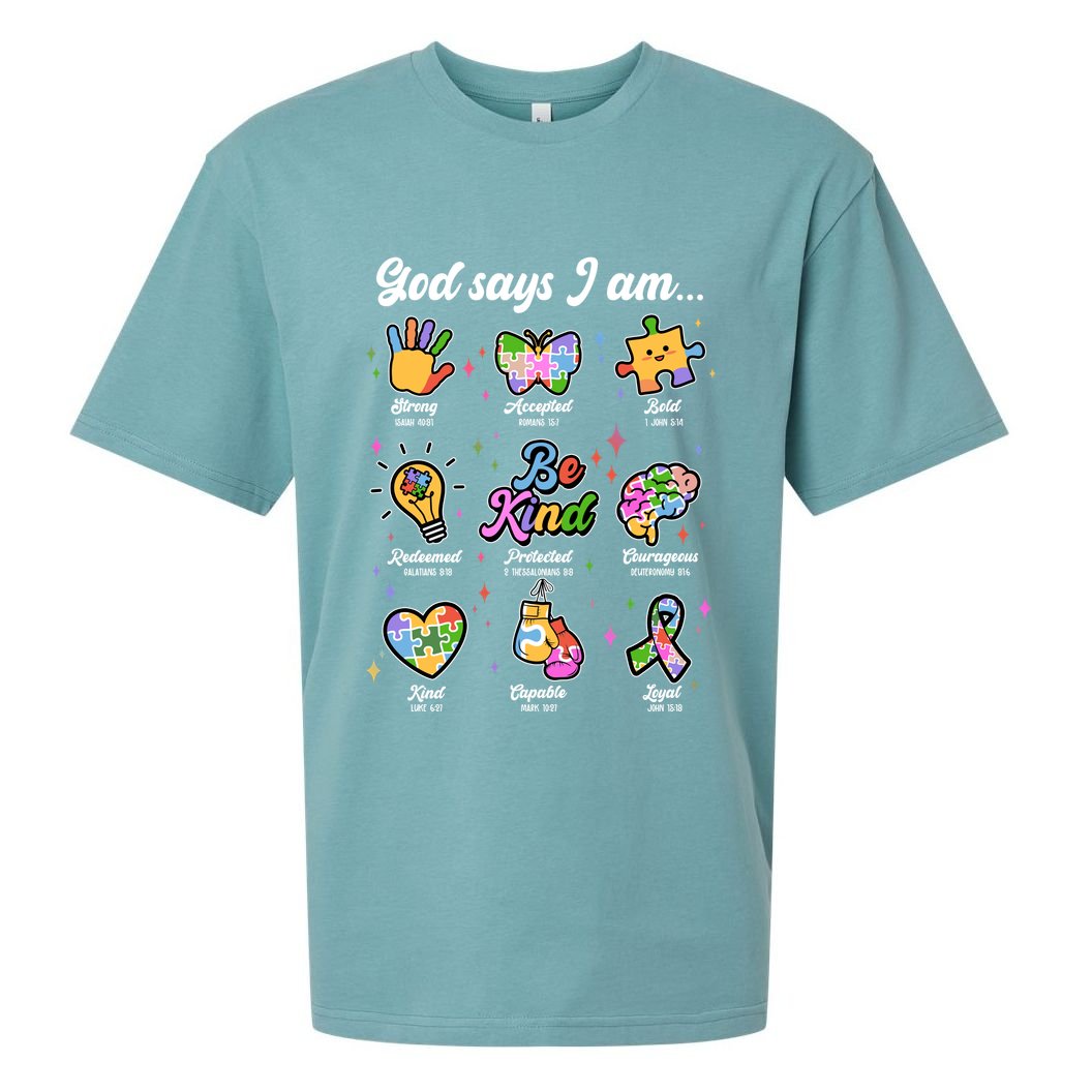 Autism Awareness God Says I Am Sueded Cloud Jersey T-Shirt