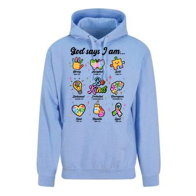 Autism Awareness God Says I Am Unisex Surf Hoodie