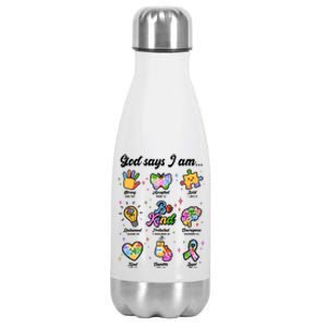 Autism Awareness God Says I Am Stainless Steel Insulated Water Bottle