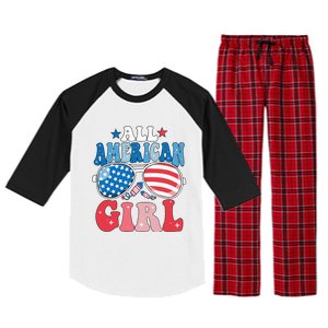 All American Girl Sunglasses 4th Of July Raglan Sleeve Pajama Set