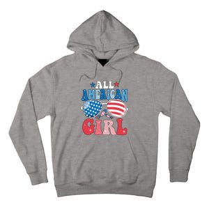 All American Girl Sunglasses 4th Of July Tall Hoodie