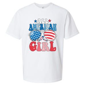 All American Girl Sunglasses 4th Of July Sueded Cloud Jersey T-Shirt