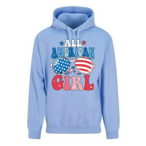 All American Girl Sunglasses 4th Of July Unisex Surf Hoodie