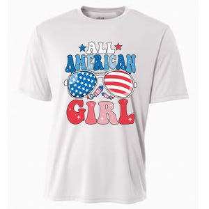 All American Girl Sunglasses 4th Of July Cooling Performance Crew T-Shirt