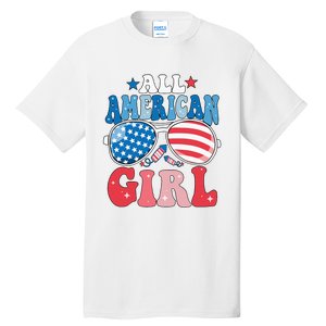 All American Girl Sunglasses 4th Of July Tall T-Shirt