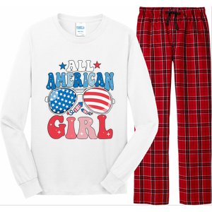 All American Girl Sunglasses 4th Of July Long Sleeve Pajama Set