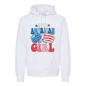 All American Girl Sunglasses 4th Of July Premium Hoodie