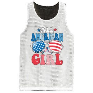 All American Girl Sunglasses 4th Of July Mesh Reversible Basketball Jersey Tank