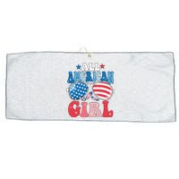 All American Girl Sunglasses 4th Of July Large Microfiber Waffle Golf Towel