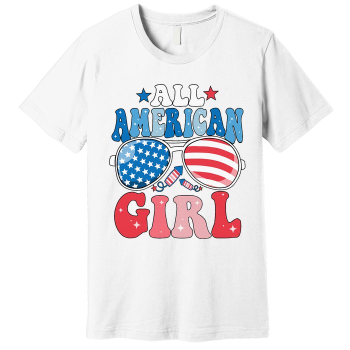 All American Girl Sunglasses 4th Of July Premium T-Shirt