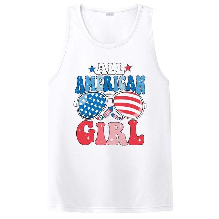 All American Girl Sunglasses 4th Of July PosiCharge Competitor Tank