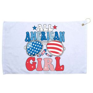 All American Girl Sunglasses 4th Of July Grommeted Golf Towel