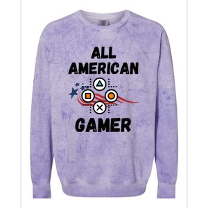 All American Gamer 4th Of July Colorblast Crewneck Sweatshirt