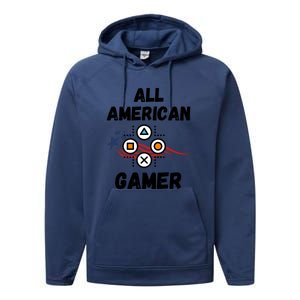 All American Gamer 4th Of July Performance Fleece Hoodie