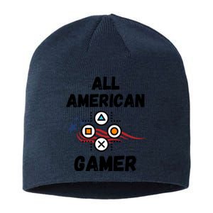 All American Gamer 4th Of July Sustainable Beanie