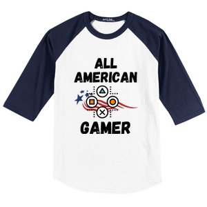 All American Gamer 4th Of July Baseball Sleeve Shirt