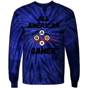 All American Gamer 4th Of July Tie-Dye Long Sleeve Shirt