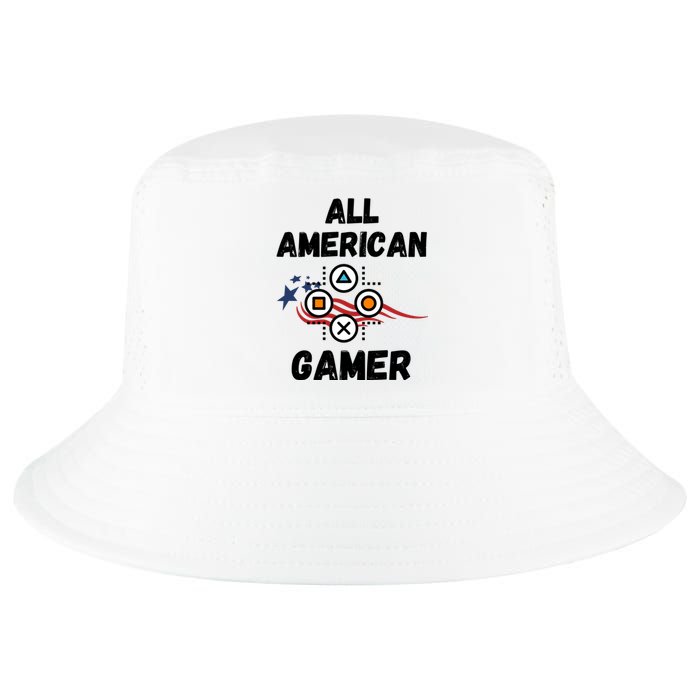 All American Gamer 4th Of July Cool Comfort Performance Bucket Hat