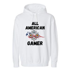 All American Gamer 4th Of July Garment-Dyed Fleece Hoodie