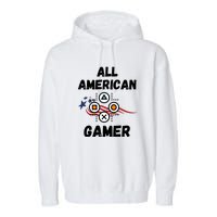 All American Gamer 4th Of July Garment-Dyed Fleece Hoodie