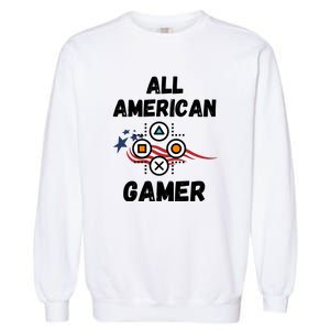 All American Gamer 4th Of July Garment-Dyed Sweatshirt