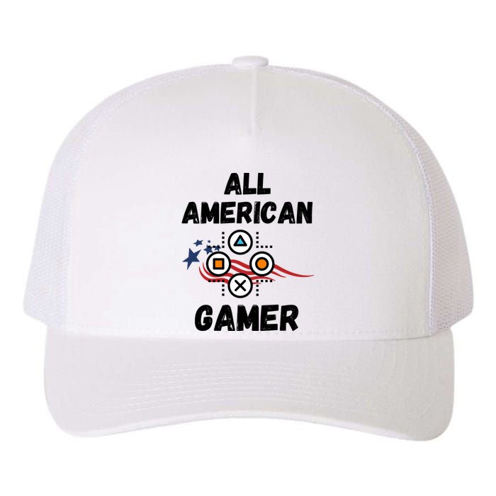 All American Gamer 4th Of July Yupoong Adult 5-Panel Trucker Hat