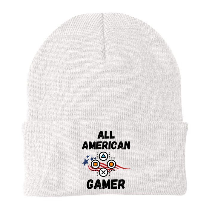 All American Gamer 4th Of July Knit Cap Winter Beanie