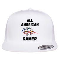 All American Gamer 4th Of July Flat Bill Trucker Hat