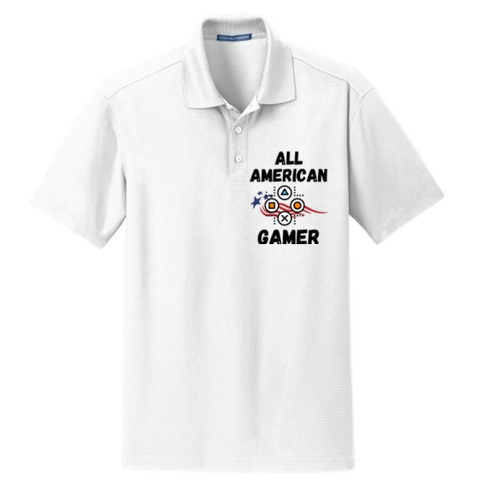 All American Gamer 4th Of July Dry Zone Grid Polo