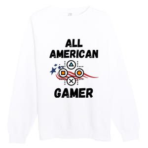 All American Gamer 4th Of July Premium Crewneck Sweatshirt