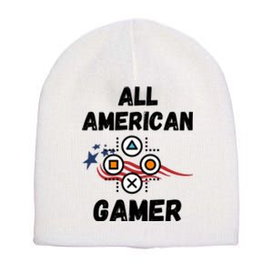 All American Gamer 4th Of July Short Acrylic Beanie