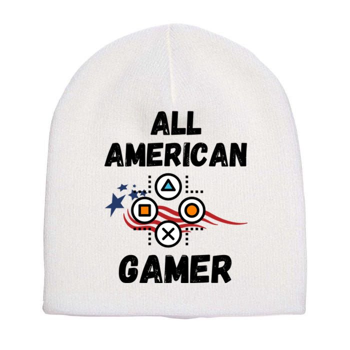 All American Gamer 4th Of July Short Acrylic Beanie