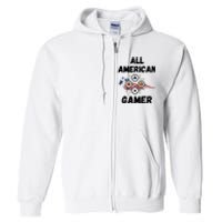 All American Gamer 4th Of July Full Zip Hoodie