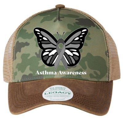 Asthma Awareness Gray Ribbon Butterfly Legacy Tie Dye Trucker Hat