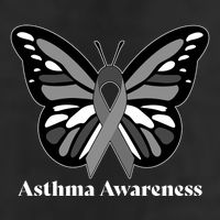 Asthma Awareness Gray Ribbon Butterfly 7 Panel Mesh Trucker Snapback Hat