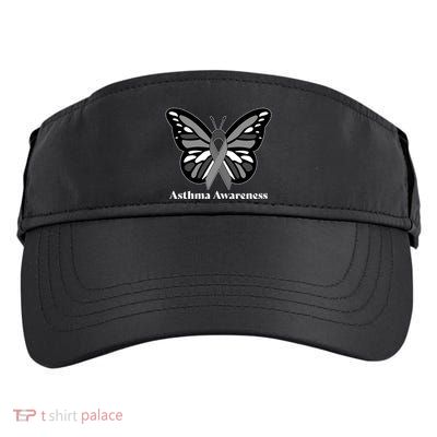Asthma Awareness Gray Ribbon Butterfly Adult Drive Performance Visor