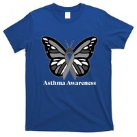 Asthma Awareness Gray Ribbon Butterfly T-Shirt