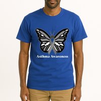 Asthma Awareness Gray Ribbon Butterfly Tall T-Shirt