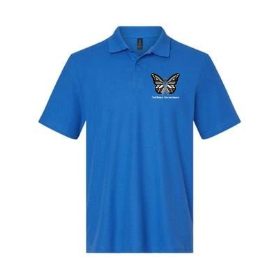 Asthma Awareness Gray Ribbon Butterfly Polo