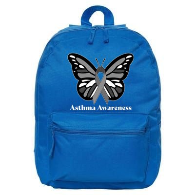 Asthma Awareness Gray Ribbon Butterfly 16 in Basic Backpack
