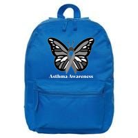 Asthma Awareness Gray Ribbon Butterfly 16 in Basic Backpack