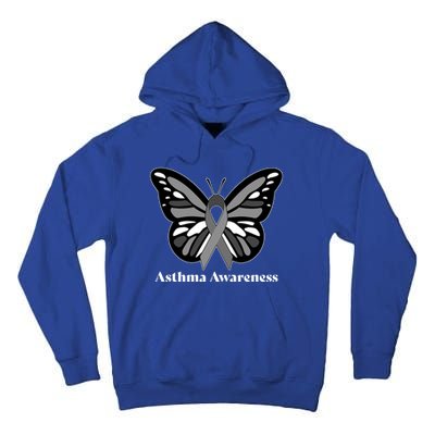Asthma Awareness Gray Ribbon Butterfly Tall Hoodie