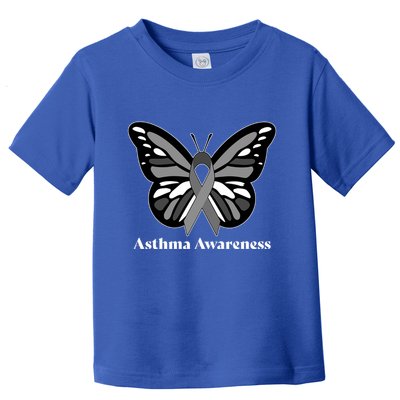 Asthma Awareness Gray Ribbon Butterfly Toddler T-Shirt