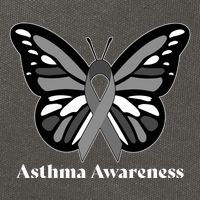 Asthma Awareness Gray Ribbon Butterfly Cotton Canvas Backpack