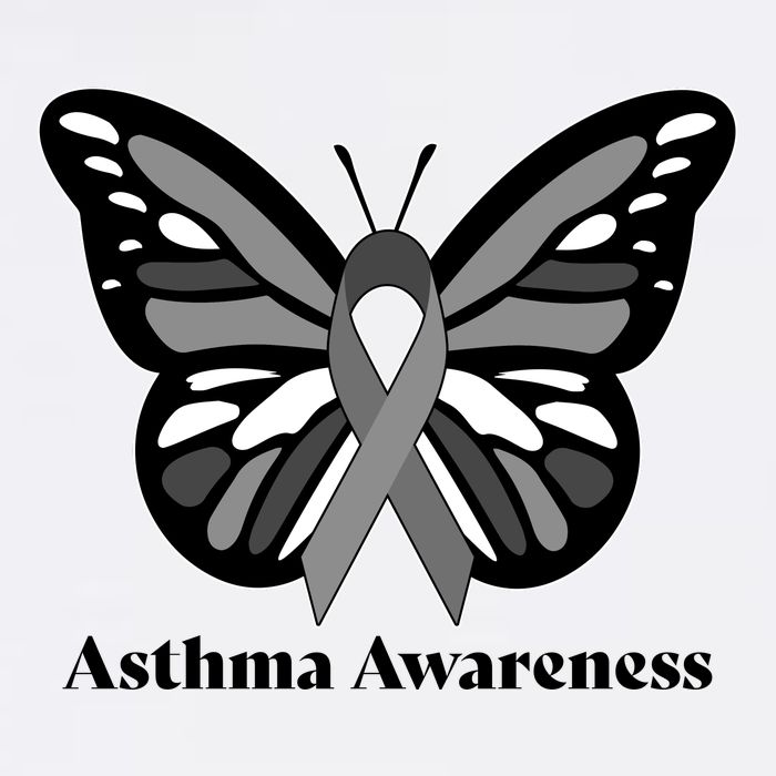 Asthma Awareness Gray Ribbon Butterfly Garment-Dyed Sweatshirt