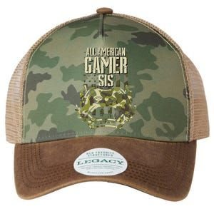 All American Gamer Sis 4th Of July Independence Day Gaming Gift Legacy Tie Dye Trucker Hat