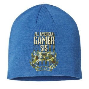 All American Gamer Sis 4th Of July Independence Day Gaming Gift Sustainable Beanie